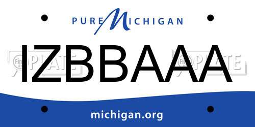 IZBBAAA Michigan License Plate
