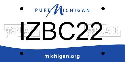 IZBC22 Michigan License Plate