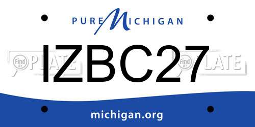 IZBC27 Michigan License Plate
