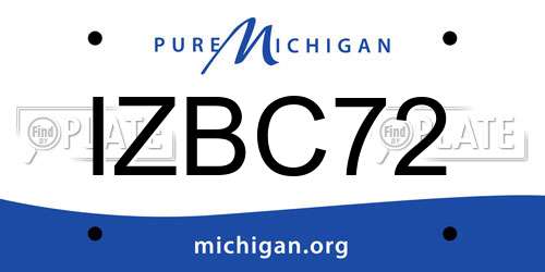 IZBC72 Michigan License Plate