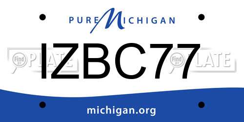 IZBC77 Michigan License Plate