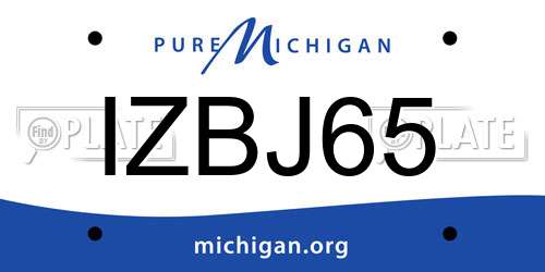 IZBJ65 Michigan License Plate