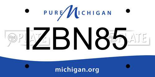 IZBN85 Michigan License Plate