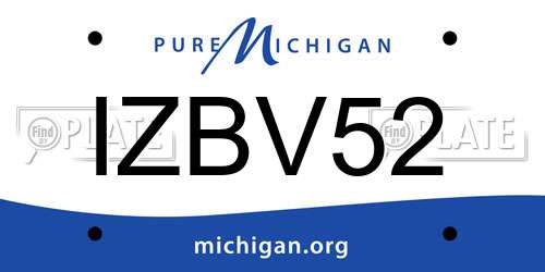 IZBV52 Michigan License Plate