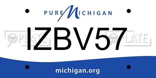 IZBV57 Michigan License Plate