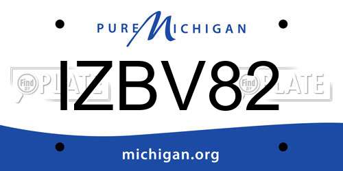 IZBV82 Michigan License Plate
