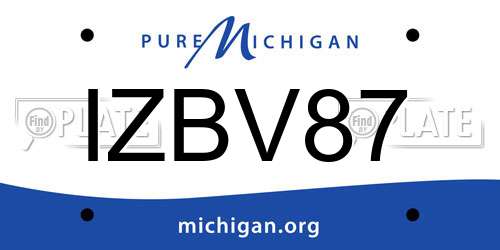 IZBV87 Michigan License Plate