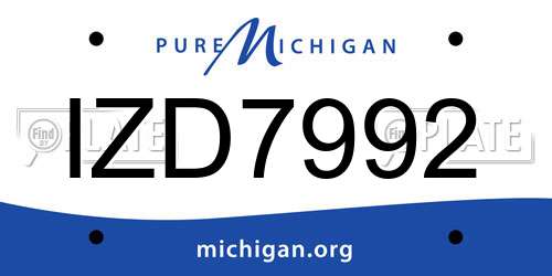 IZD7992 Michigan License Plate