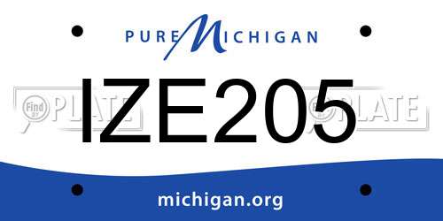 IZE205 Michigan License Plate