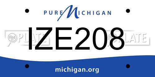 IZE208 Michigan License Plate