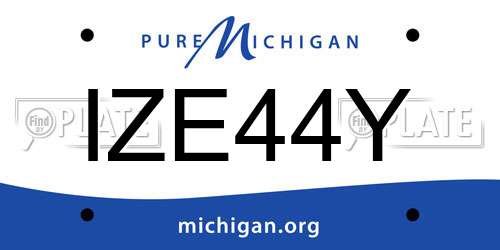 IZE44Y Michigan License Plate