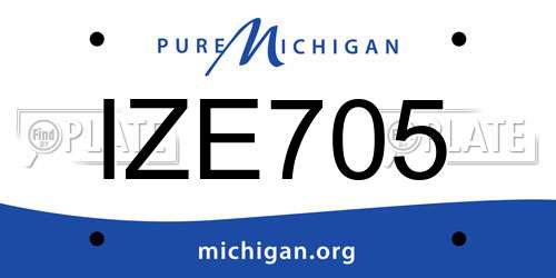 IZE705 Michigan License Plate