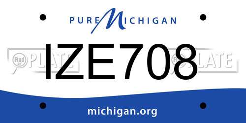IZE708 Michigan License Plate