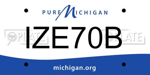 IZE70B Michigan License Plate