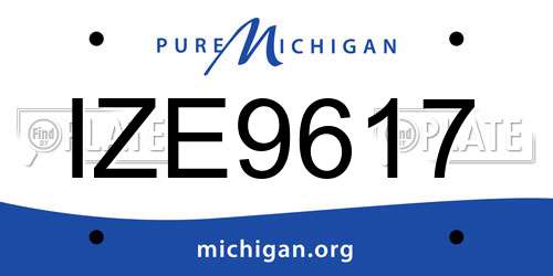 IZE9617 Michigan License Plate