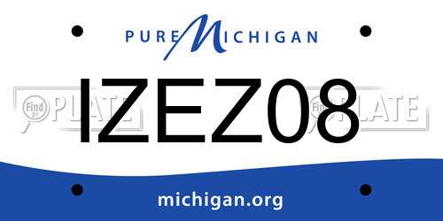 IZEZ08 Michigan License Plate