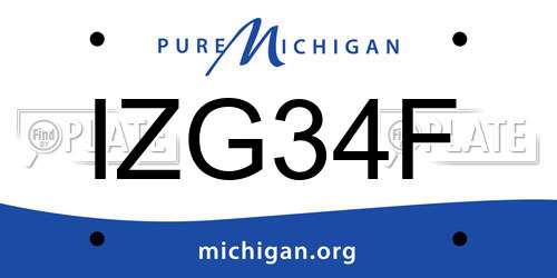 IZG34F Michigan License Plate