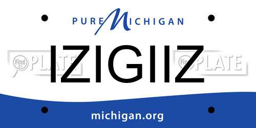 IZIGIIZ Michigan License Plate