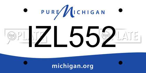 IZL552 Michigan License Plate