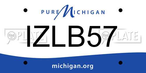 IZLB57 Michigan License Plate