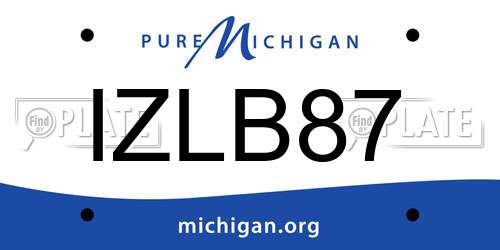 IZLB87 Michigan License Plate
