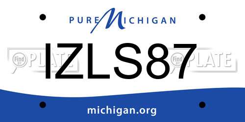 IZLS87 Michigan License Plate