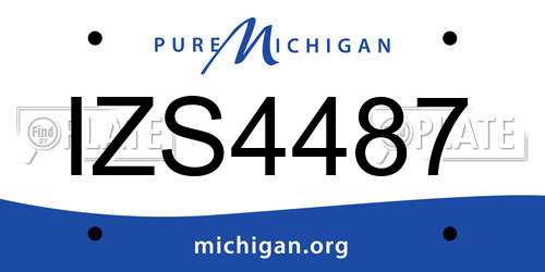 IZS4487 Michigan License Plate