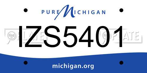 IZS5401 Michigan License Plate