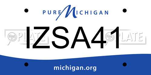 IZSA41 Michigan License Plate