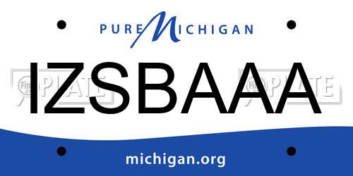 IZSBAAA Michigan License Plate