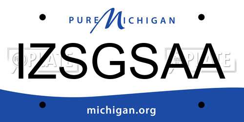 IZSGSAA Michigan License Plate