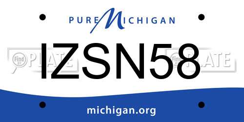 IZSN58 Michigan License Plate