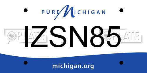 IZSN85 Michigan License Plate