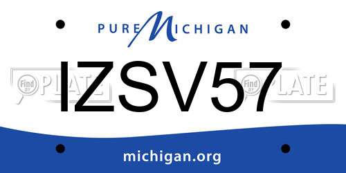 IZSV57 Michigan License Plate