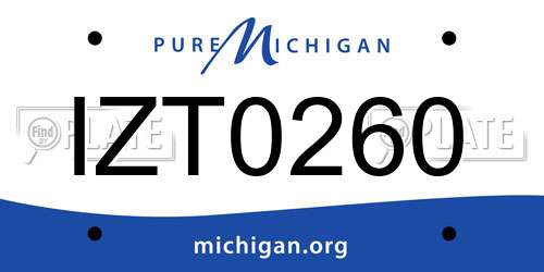 IZT0260 Michigan License Plate