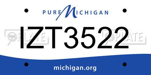 IZT3522 Michigan License Plate