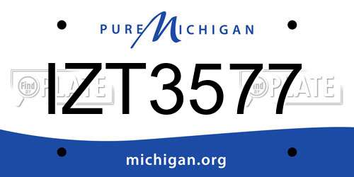 IZT3577 Michigan License Plate