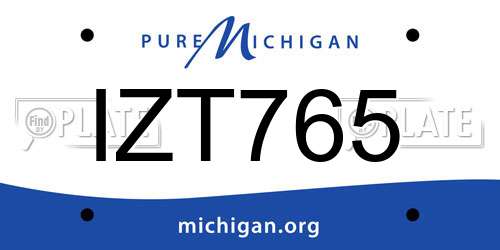 IZT765 Michigan License Plate