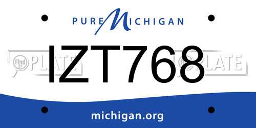IZT768 Michigan License Plate