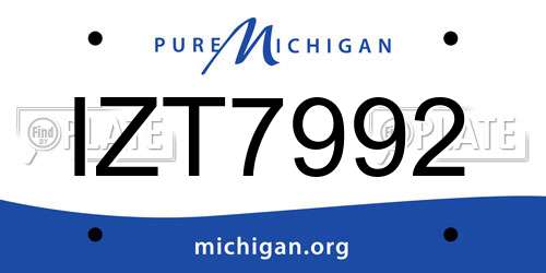IZT7992 Michigan License Plate