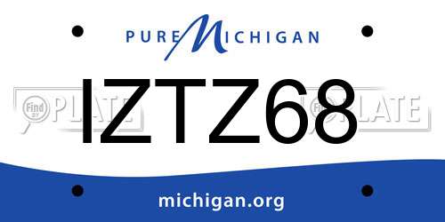 IZTZ68 Michigan License Plate
