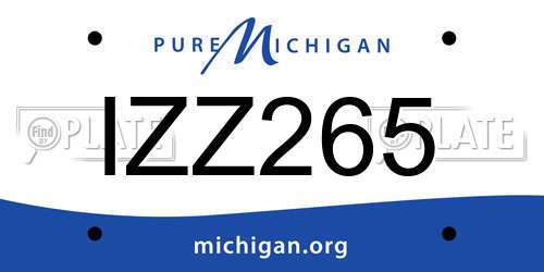IZZ265 Michigan License Plate
