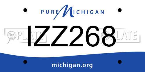 IZZ268 Michigan License Plate