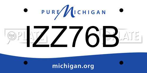 IZZ76B Michigan License Plate