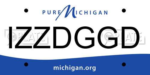 IZZDGGD Michigan License Plate