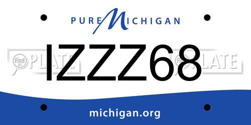 IZZZ68 Michigan License Plate