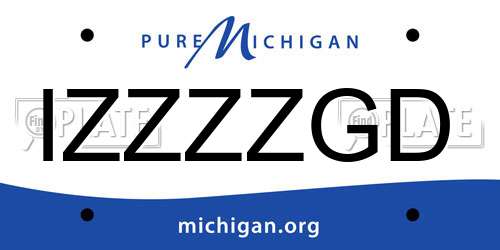 IZZZZGD Michigan License Plate
