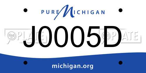 J0005D Michigan License Plate