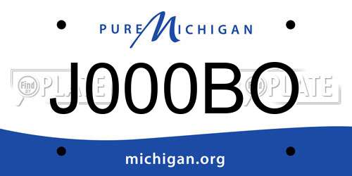 J000BO Michigan License Plate