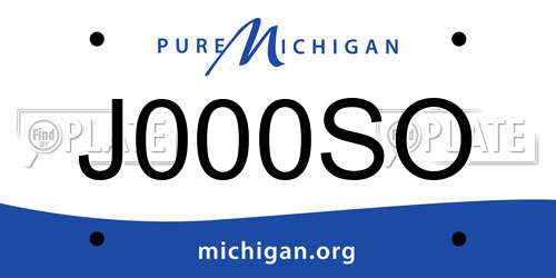 J000SO Michigan License Plate